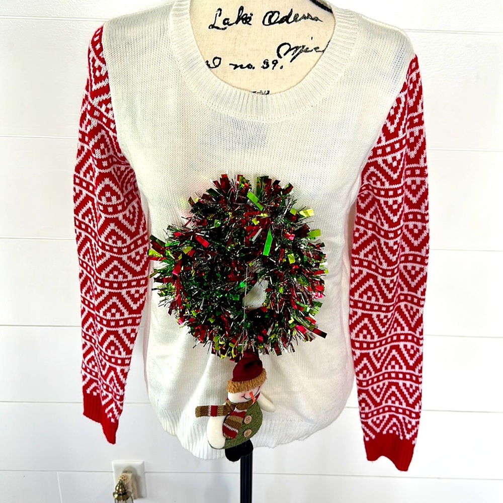 Christmas Sweater w/Snowman, Large